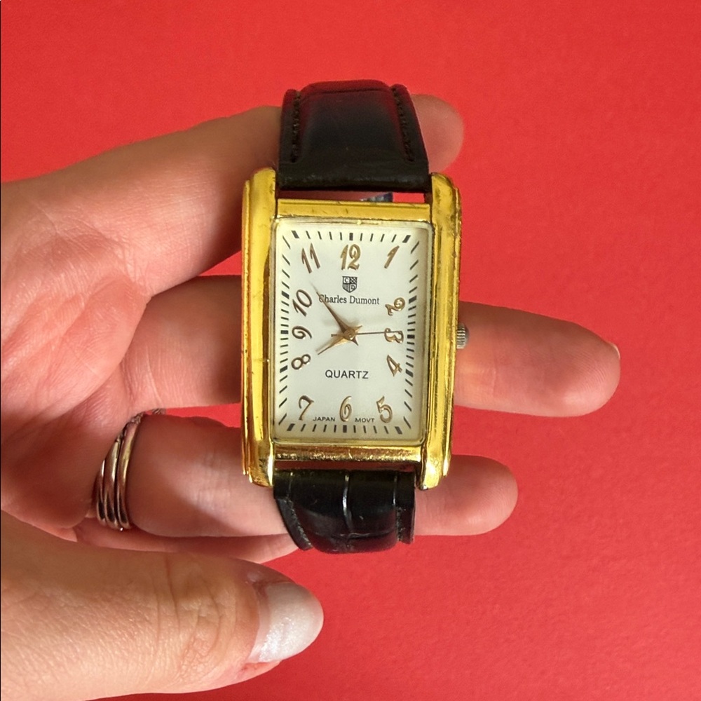 Charles Dumont Gold and Black Quartz Watch